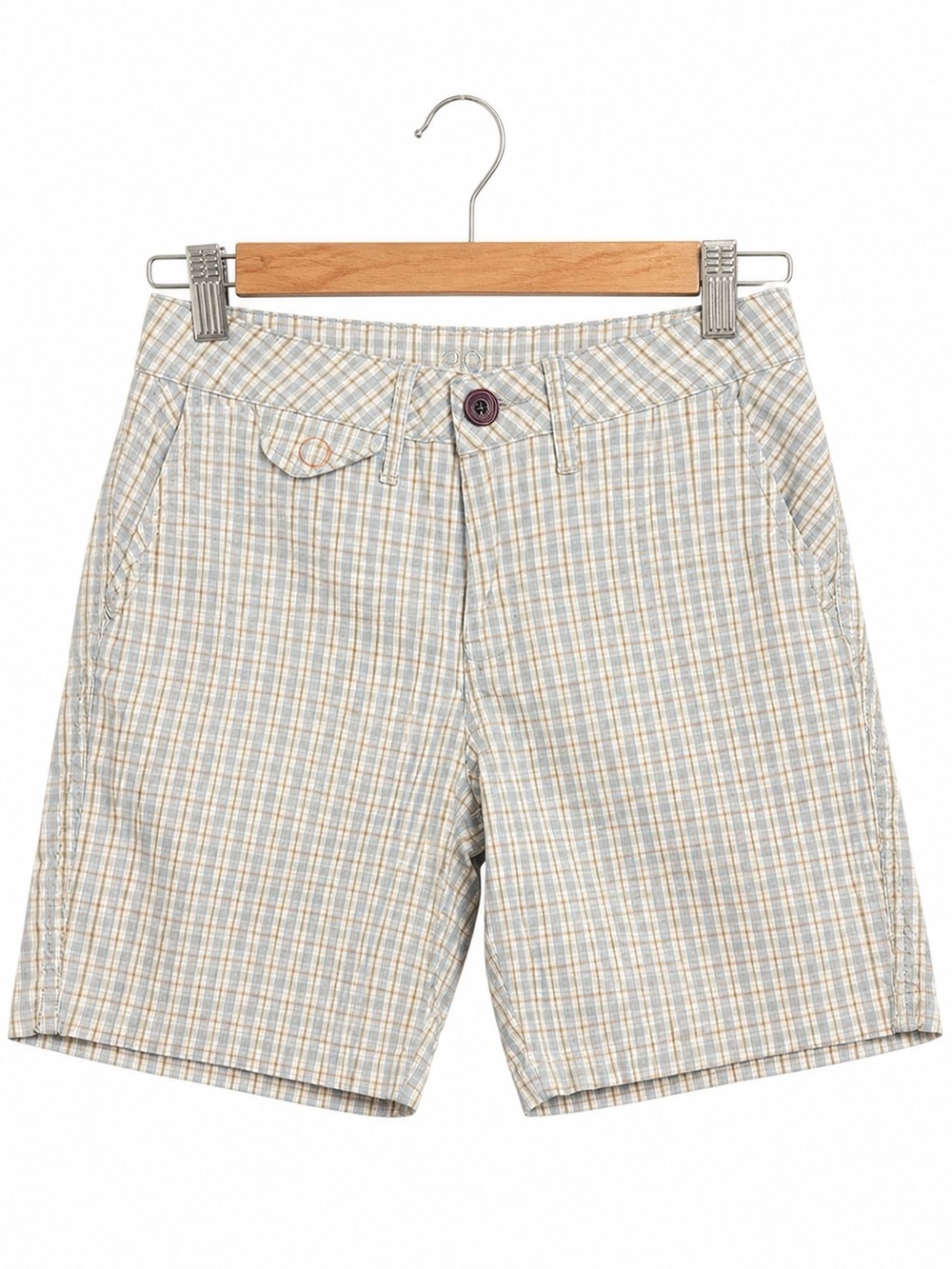 Jag Jeans Plaid Shorts – Women’s Size 4 – Light Blue/White – Stretch Waist